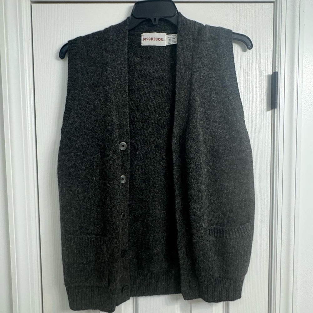 Vintage McGregor grey wool vest sz large